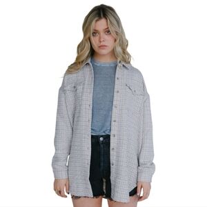 Anthropologie Just Female Metz Shirt Jacket Tan Women's Small